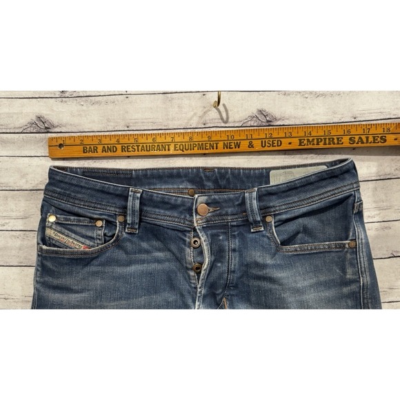 Diesel Mens Larkee Beex Denim Pant 31x32 Dark Wash Blue Jean Distressed Stretch - Picture 8 of 16